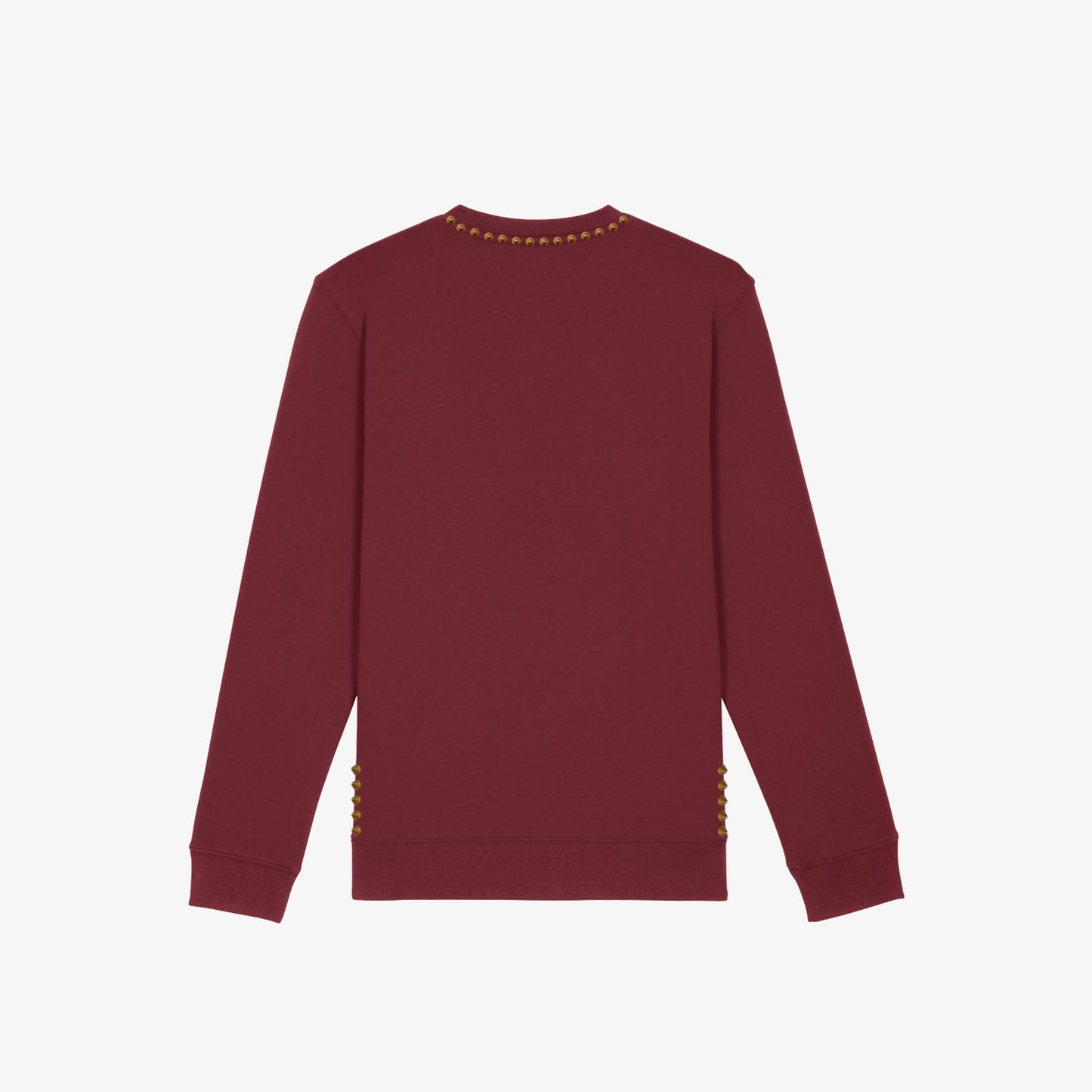 DADA - Felpa girocollo bordeaux con borchie oro satinato