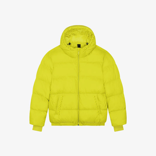 CORTINA - Puffer giallo fluo con borchie giallo fluo