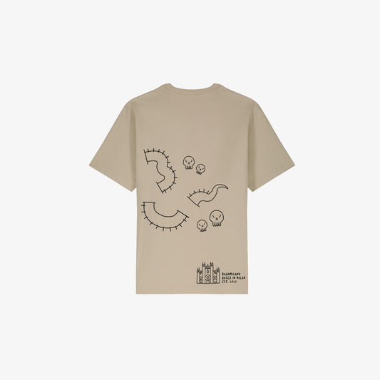 EL BISSON - T-shirt beige con stampa